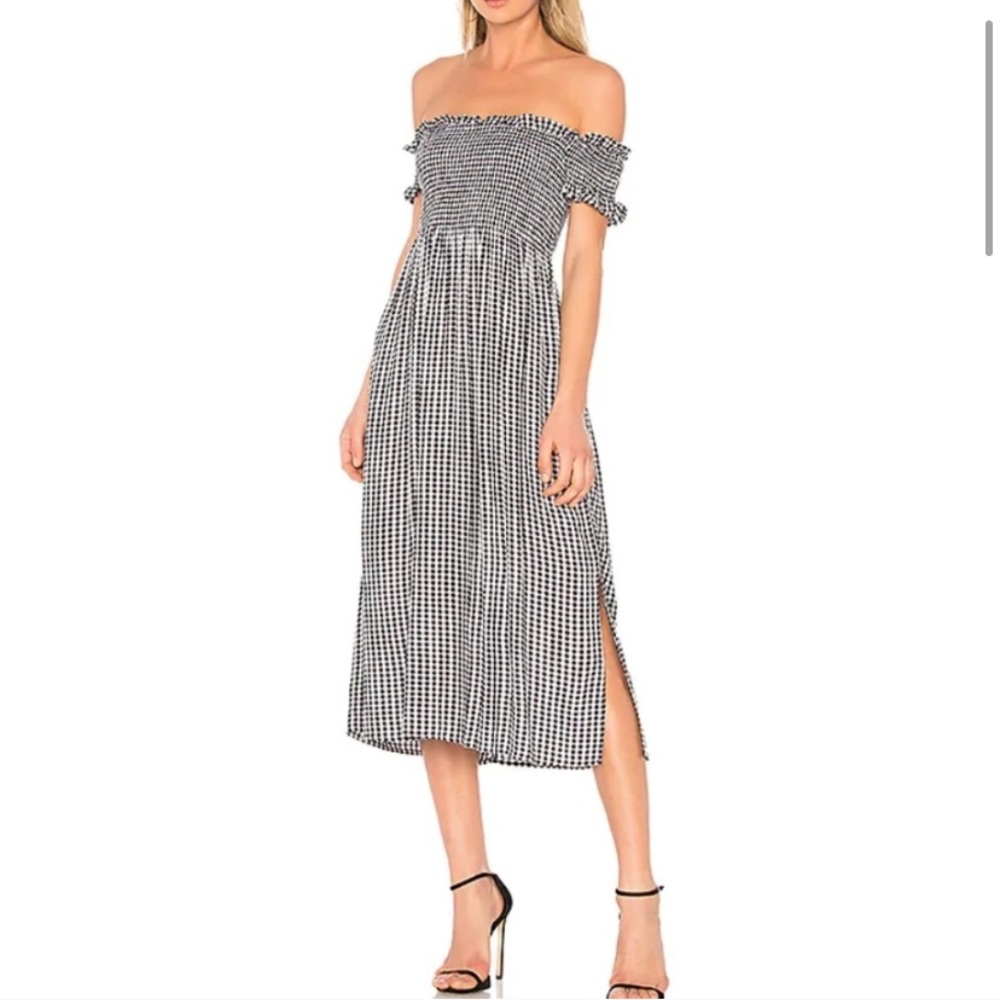 Bardot Gingham Black + White Dress! XS🌼